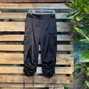 Tracy Evans Limited Black Satin Cargo Ruched Pants